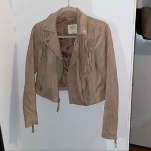 Suede jacket with fringe